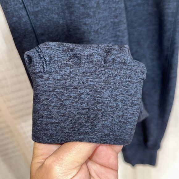 lululemon 0 Heather Indigo Blue Black Drawstrings Two Pocket Athletic Jogger - Picture 7 of 13